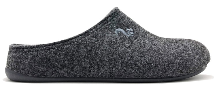 thies Pantoffel PET Slipper (weicher Filz) anthrazitgrau Hausschuhe Damen
